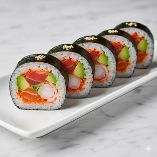 Futomaki de salmón y gambas (4 uds.)