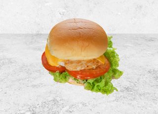 Grilled chicken burger + pomfrit+ Hell