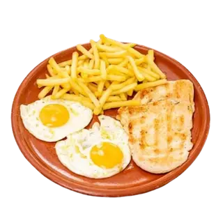 Pollo, Patatas Y Dos Huevos