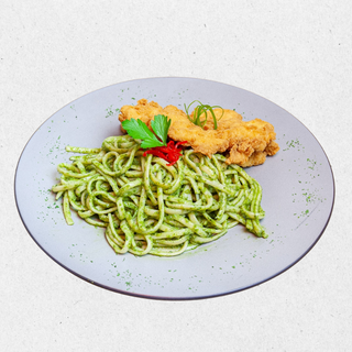 Tallarines Verdes Con Churrasco O Milanesa