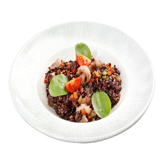 Ризото неро със скариди и сотирани зеленчуци 350 г