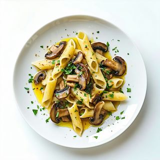 Penne cu ciuperci de pădure de post