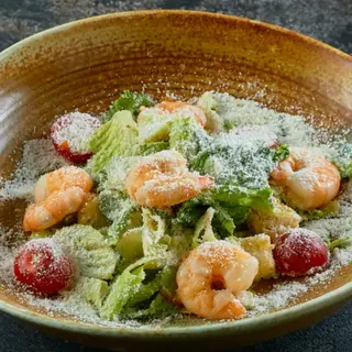 Caesar salad with shrimp