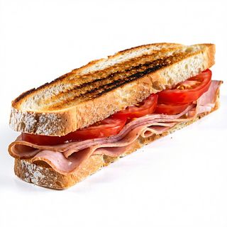 Bocadillo De Lomo Con Tomate a rodajas