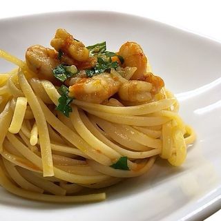 Tagliatelle gamberi e rucola