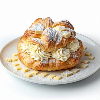 Pasta bignè ripiena di panna ricotta con cioccolato bianco