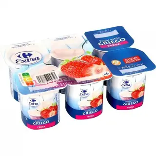 Yogur Griego Fresa Carrefour 6x125 Gr.