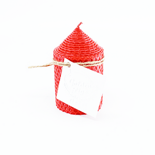 Lumanare ceara naturala H9xD6 cm  Red