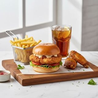 Menu Hambúrguer e Asas de Frango