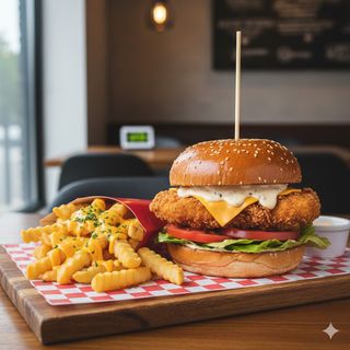 Комбо чикън (2бр) с чедър картофки (2бр)