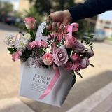 Lux sac de fleurs rose variées