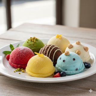 Bombette di gelato al cartoncino con gusti assortiti