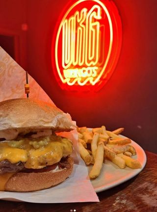 hamburguesa lagertha con patatas fritas (200 gr.)