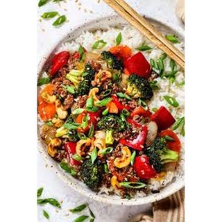 Stir Fry Spaghetti, Turkey with Coleslaw and sauce