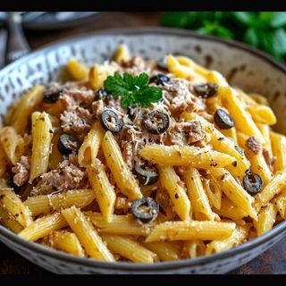 პასტა თინუსით და ნაღებით