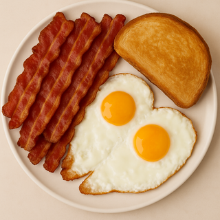 Huevos Fritos, Bacon Y Tostada