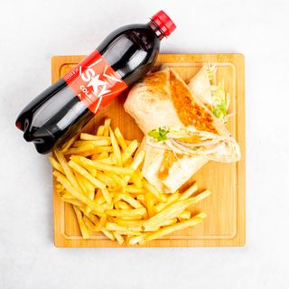 Tortilja grill piletina, pomfrit i piće po izboru