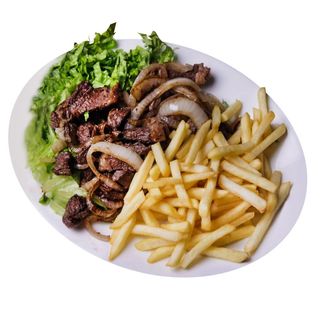 Filé acebolado com fritas