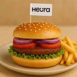 Hamburguesa vegana y patatas