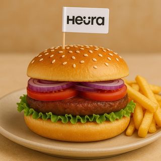 Hamburguesa vegana y patatas
