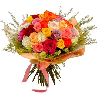 Buchet 51 trandafiri multicolori