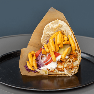 Kebab bułka z frytkami