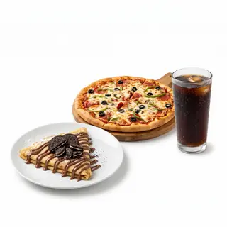 Pizza jamón York combo 1