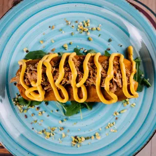 Crocchettone di patate con pulled pork e cheddar