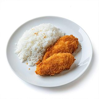 Панирано филе (200г) + Ориз (100г)