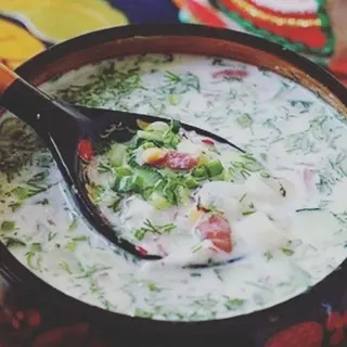 Окрошка с курицей