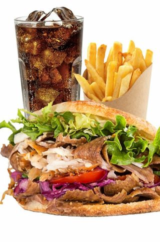 Menu Kebab Mixto Con Bebida Y Patatas