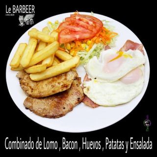 Lomo, bacon, huevo 