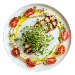 Ensalada De Pollo Y Hummus