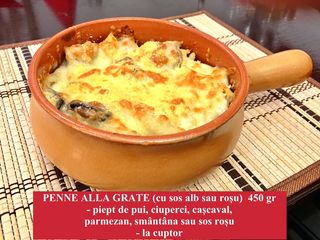 Penne alla gratte la cuptor cu sos alb