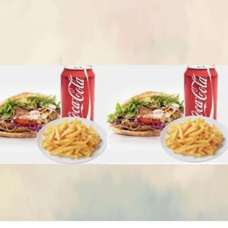 2 DONER KEBAB CON PAPAS I BEBIDAS 