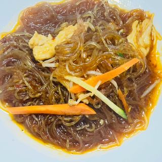 102 Spaghetti di soia con macinato pollo piccante