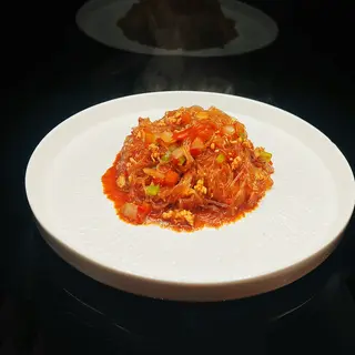 39c. Spaghetti di soia con pollo piccante