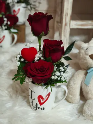 Arranjo em Caneca "I love You"