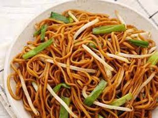 Plain Soft Noodles Fried With Spring Onions,