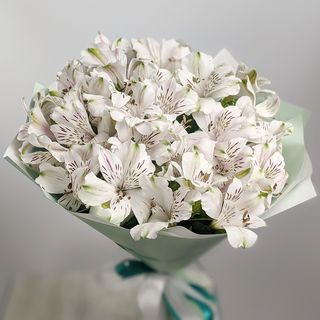 თეთრი ალსტრომერიის თაიგული 2053