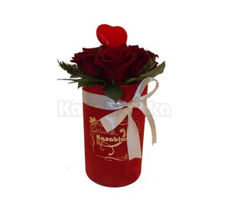 Pet crvenih ruža u kutiji (RUK 008)
