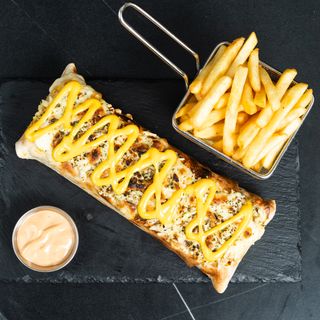 Tacos de pollo frito Gratinado