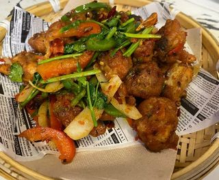 Cordero frito con picante