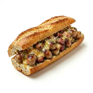 Sandwich Saucisses Poulet Fromage Charcuterie