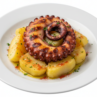 Pulpo A La Brasa Con Cachelos (Ración)