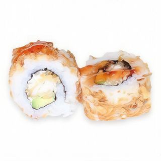 63 Pollo Tempura Cebolla California Roll Salsa Agripicante (8 Pzs.)