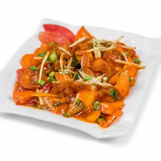 Prawns In Hot & Sweet Ginger Sauce