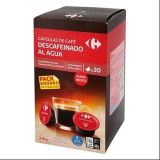 Café Descafeinado al Agua en Cápsulas Carrefour 30x7 Gr.