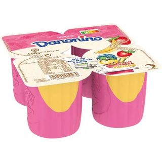 Petit Fresa y Plátano sin Gluten Danonino Pack 4x100 Gr.