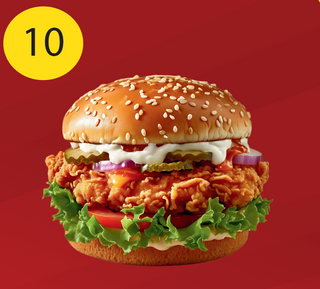 Chicken burger menu